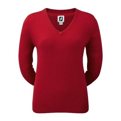 Pull Over Lambswool Col V Femme rouge (95893) - FootJoy