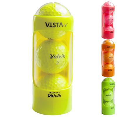 3 Balles de golf Vista IV Tube Ecocase - Volvik