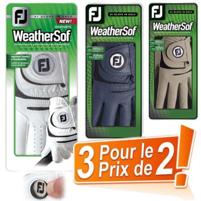 3 Gants de golf Femme WeatherSof (2=3) + Q Mark Offert - FootJoy