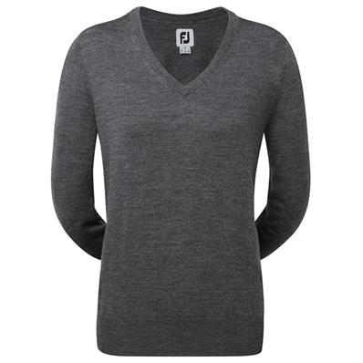 Pull Over Lambswool Col V Femme anthracite (95895) - FootJoy